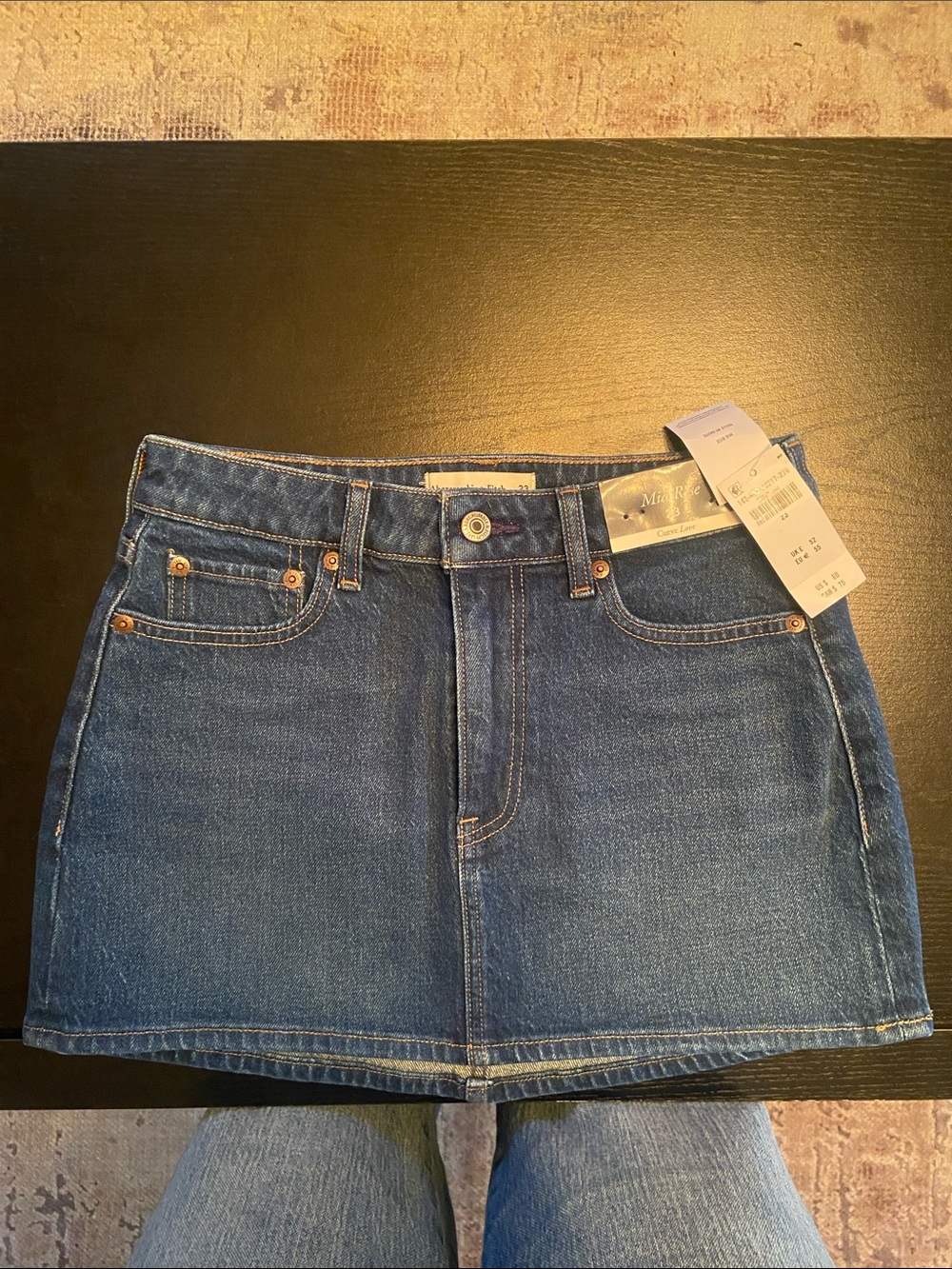 Abercrombie & Fitch Dark Blue Denim Mini Skirt